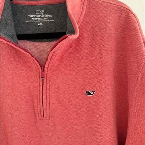 Vineyard Vines Men's Zip-Up Red Sweater